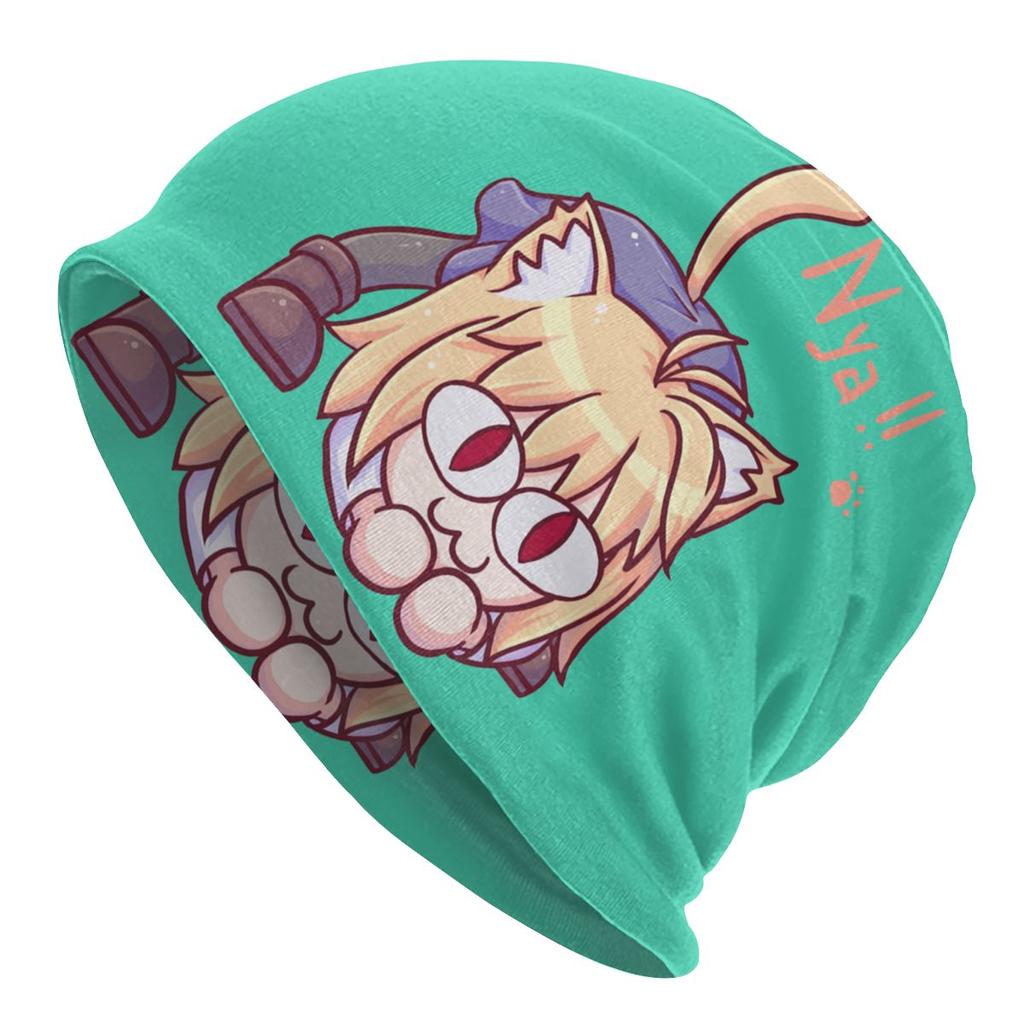 Зимняя теплая шапка Neco Arc Cat Cat Femme с напуском, шапка-бини, хип-хоп, мультяшная комическая игра, уличные лыжные шапочки с черепами, шапки унисекс для женщин