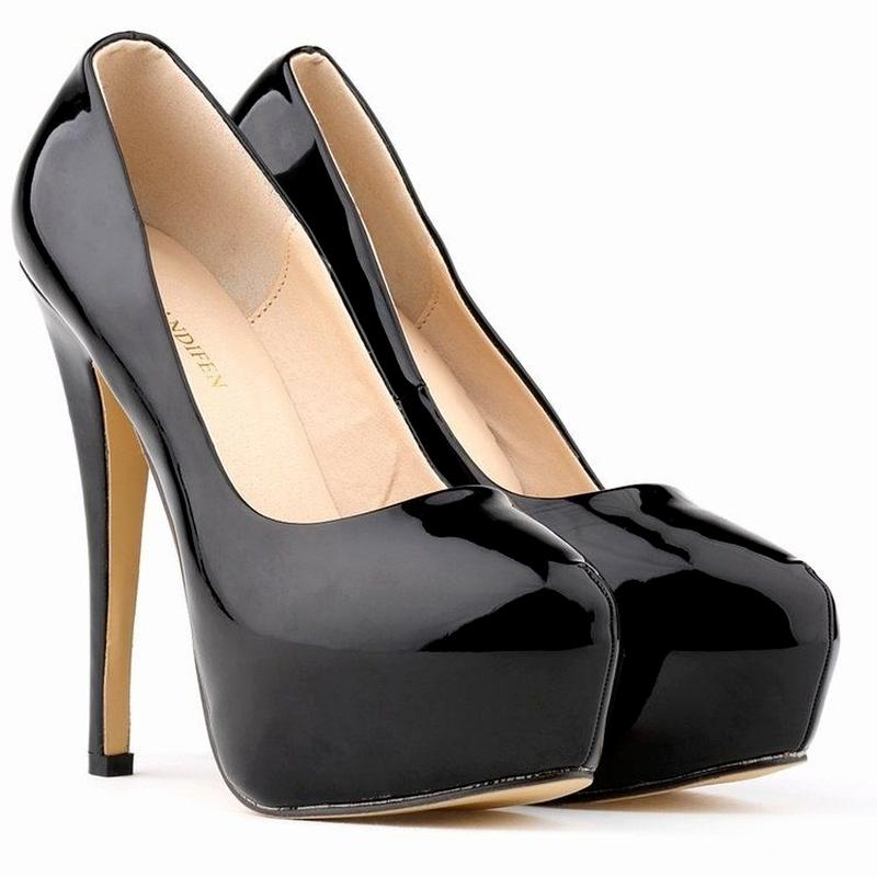 Women High Heels Pumps 14cm Round Toe Stilettos Talon Femme Sexy Ladies Red Wedding Shoes Black Platform Heels Big Size 44