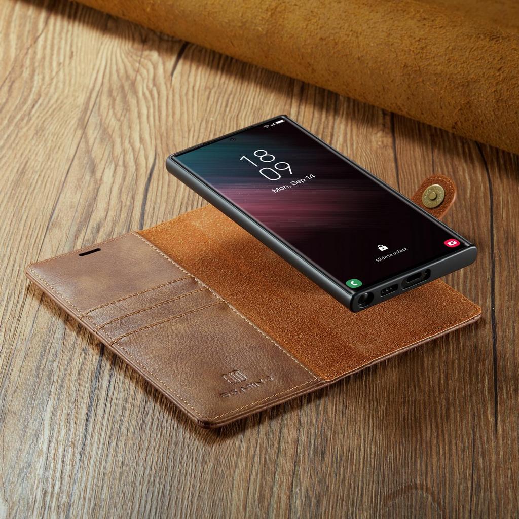 DG.MING 2 в 1 Магнитный съемный чехол-бумажник из воловьей кожи для телефона Samsung S23 S22 S21Ultra Plus S21 S20FE A14 A13 A53/iPhone 15 14 13 12Pro Max