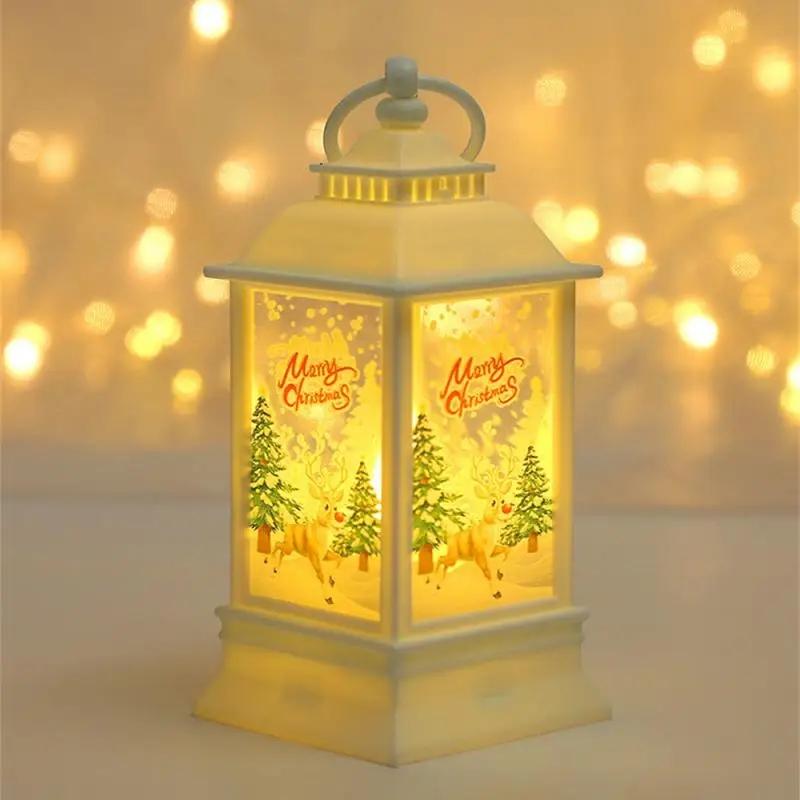 Рождественская ветряная лампа, подсвечник, ночник, старик, снеговик, украшения для рабочего стола, рождественские украшения