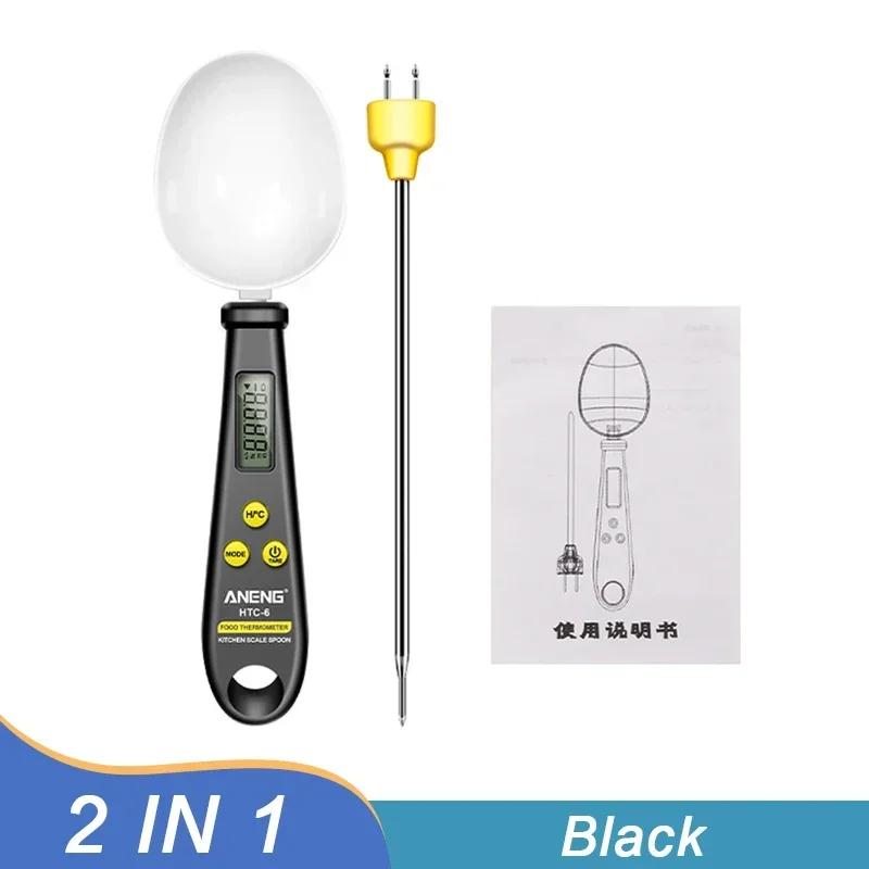 2-в-1 ЖК-цифровые портативные кухонные весы мерная ложка грамм муки и круп ложка вес кофе термометр для еды