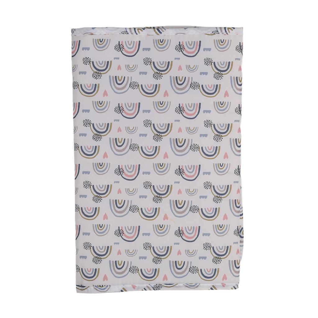 Diaper Changing Pad Rainbow Pattern Waterproof Portable Multifunctional Nylon Baby Changing Mat White