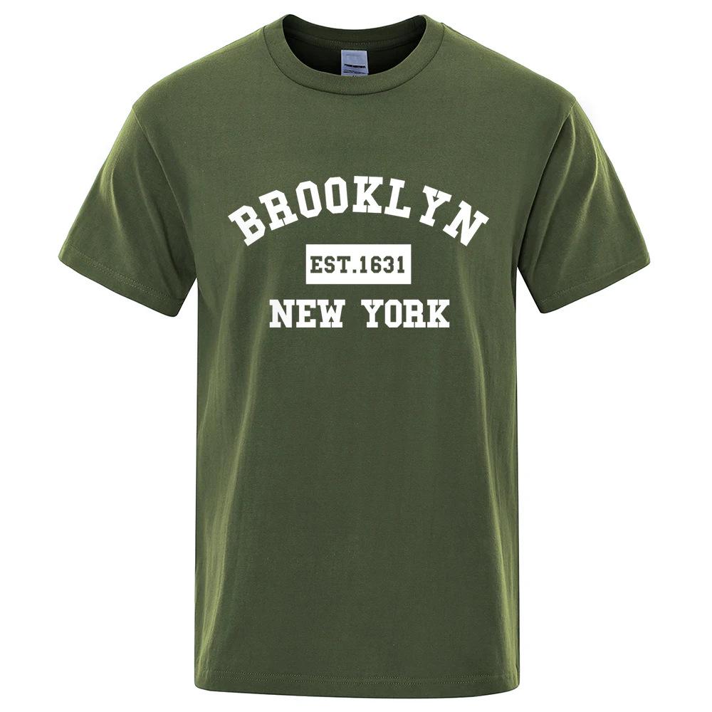 Мужская летняя повседневная хлопковая футболка Brooklyn East 1631 Нью-Йорк