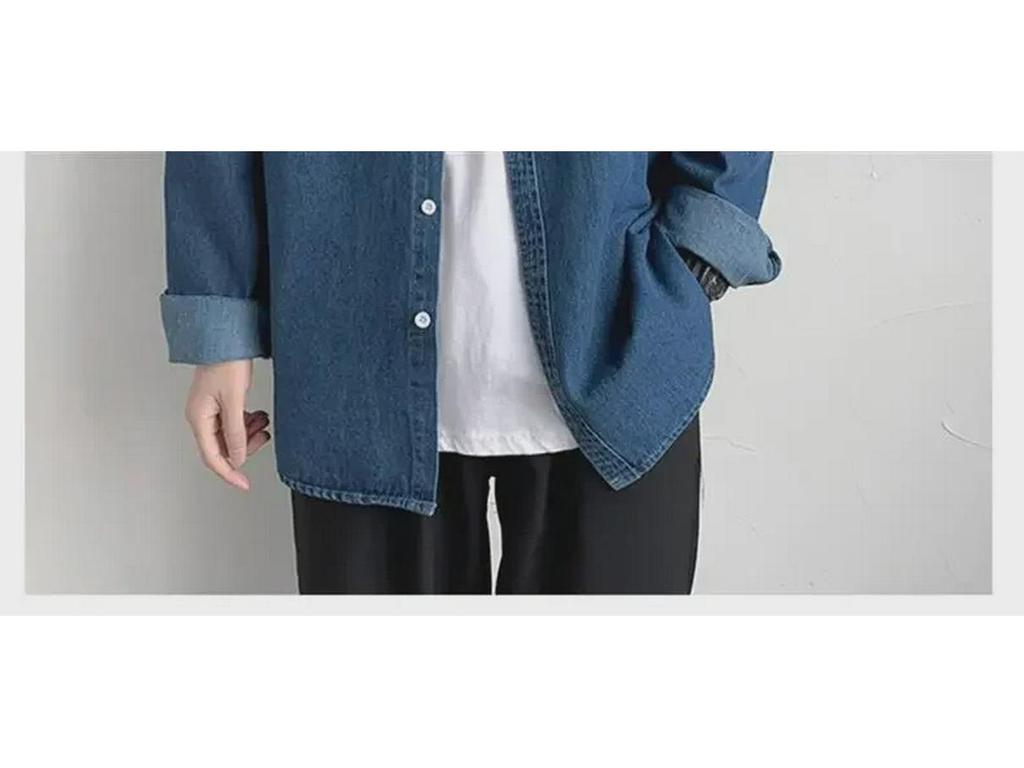 Men's Korean-Style Retro Denim Jacket - Long Sleeve, Lightweight for Spring & Autumn