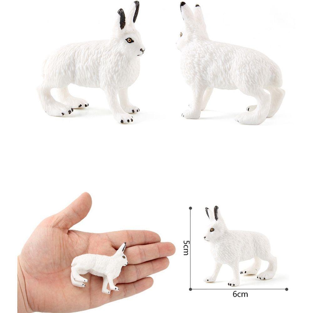 Rabbit Desktop Ornaments Simulated Zoo Rabbit Model Animal Figurine Home Decor Educational Toys