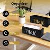 Mail Organizer 2 Slots Solid Tung Wood Mail Holder Decorative Multifunctional Letter Holder for Home Office Entryway Living Room