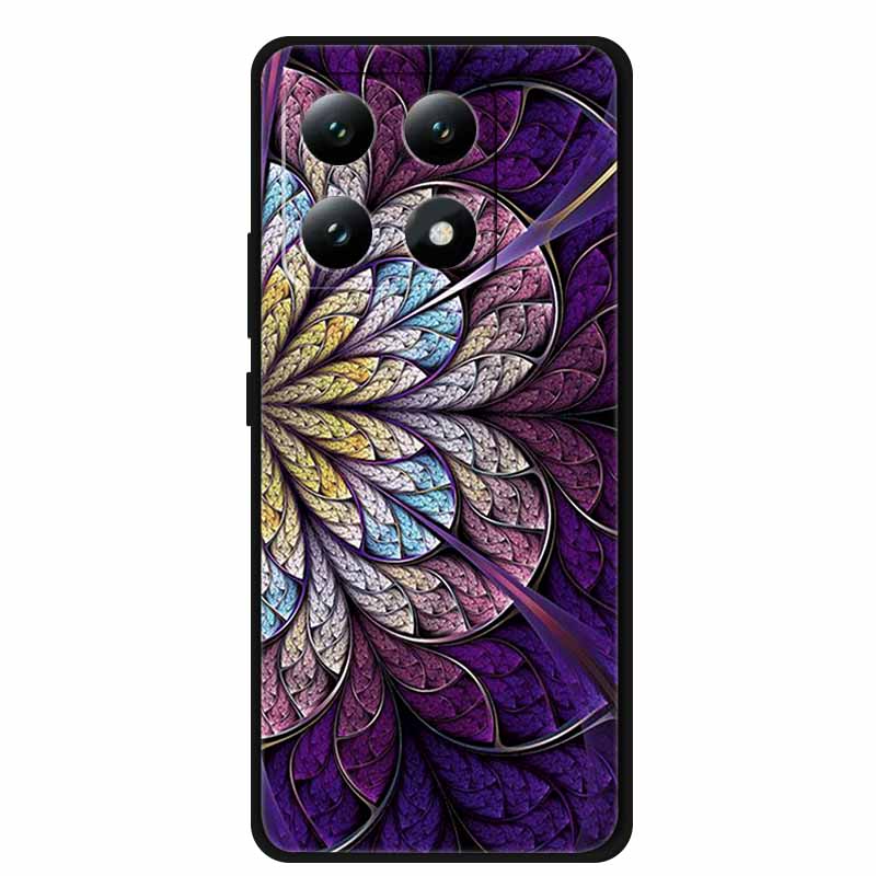Для Xiaomi 15T 5G Чехол Цветы Мягкий Силикон ТПУ Задняя Крышка Для Xiaomi 15T Pro 5G Capa Boho Цветная Защита от Царапин