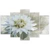 Feeby Five piece picture canvas print, White flower
