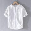 Men's Casual Short-Sleeve Cotton Linen Shirt - Japanese-Style Summer Loose Fit