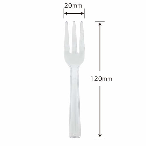 Shimojima Heiko Forks, Plastic, Clear, 12cm, Individually Wrapped, 100 Pieces, 004513012
