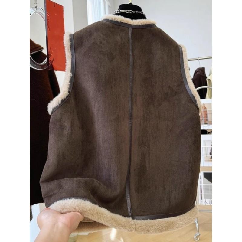 Женская демисезонная/зимняя sleeveless куртка в корейском стиле, похожая на жилет, на пуговицах