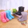 Women's Waterproof Jelly Rain Boots - Non-slip Fashionable Rubber Overshoes