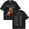 2026 Винтажная стираная футболка Sabrina Carpenter Short N Sweet Album Мужская Женская Летняя Повседневная Оверсайз Футболка Y2k Одежда в стиле Харадзюку Футболки
