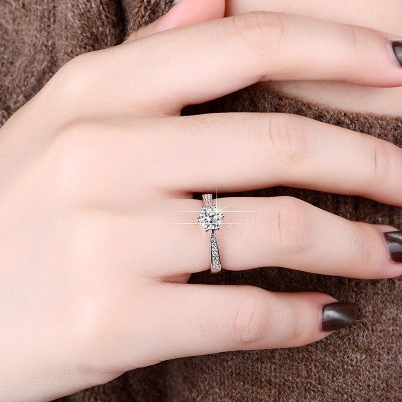 Кольцо с муассанитом для женщин, фиолетовое, розовое, красное, зеленое, желтое, с лабораторным бриллиантом, стерлинговое серебро 925 пробы, обручальные кольца, ювелирные изделия