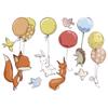[A1561] - Multicolored 'Animals and Balloons' Sticker Sheet - 50x70 Cm