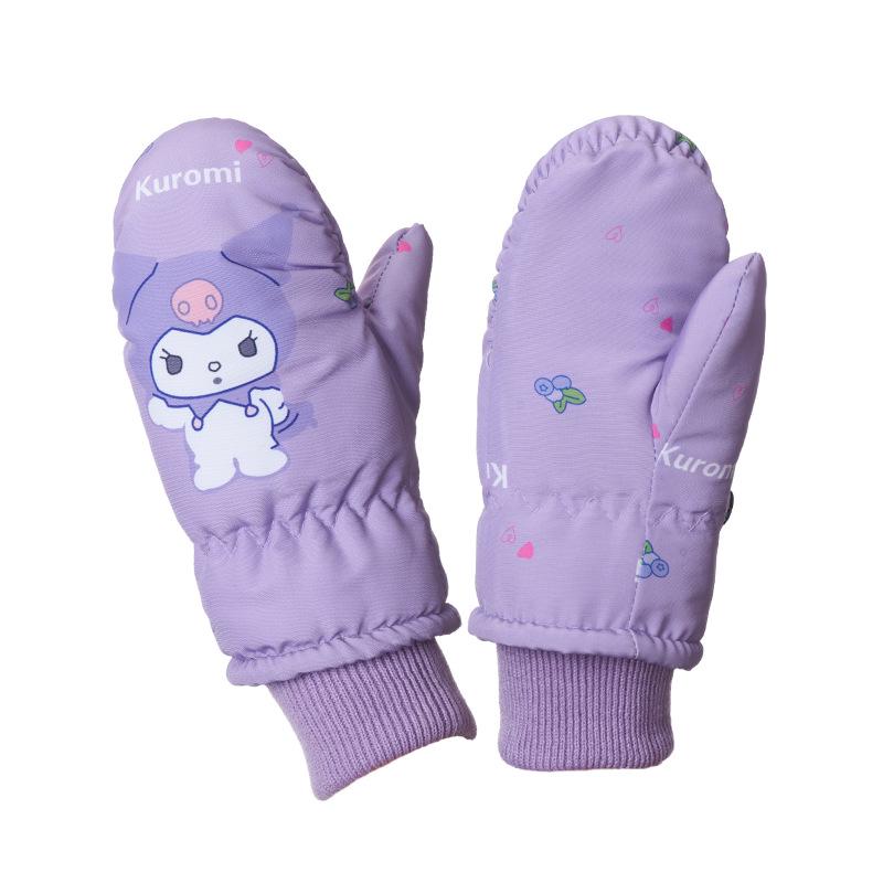 Бархатные лыжные перчатки: Нескользящие, теплые и толстые для детей 2-5 лет