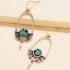1 пара круглых бирюзовых серег-капель в богемном стиле, увеличенные длинные серьги-крючки для пирсинга, ювелирные изделия в подарок