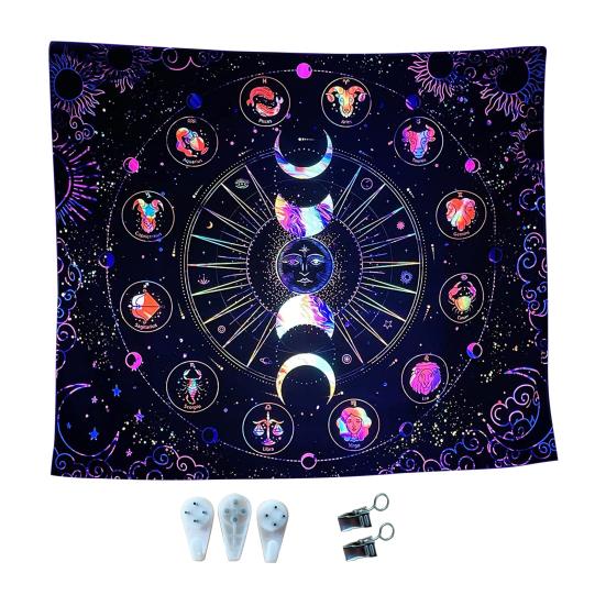 1 комплект гобеленов, устойчивых к УФ-излучению, светящихся в темноте, настенных настенных обоев