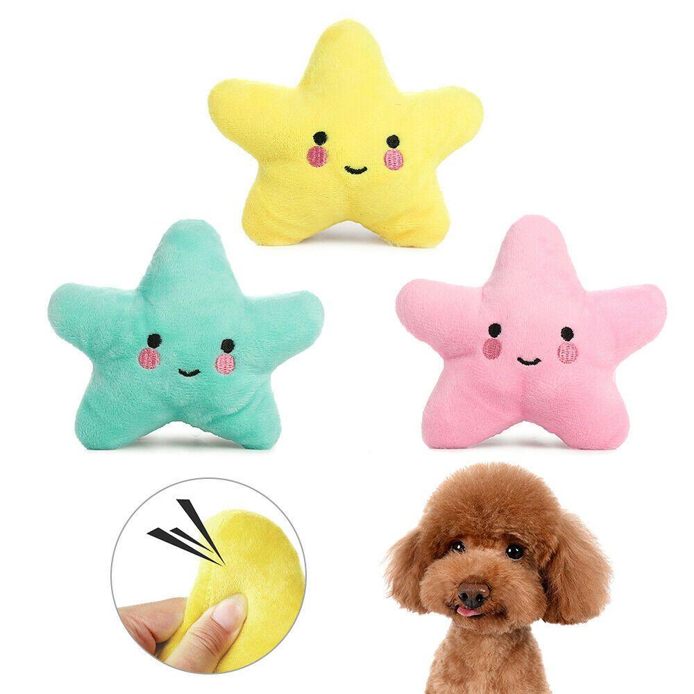 Sound Squeaker Star White Cloud Dog Chew Toys Sounding Plush Toy Cat & Dog Molar Bite Resistant