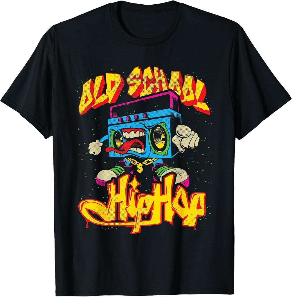 Retro Hip Hop Boombox Graffiti Graphic Tee