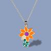 Classic Multicolor Sun Flower Pendant Lady Necklace for Jewelry Sweater Chain Handmade Enamel Lady Jewelry Luxury