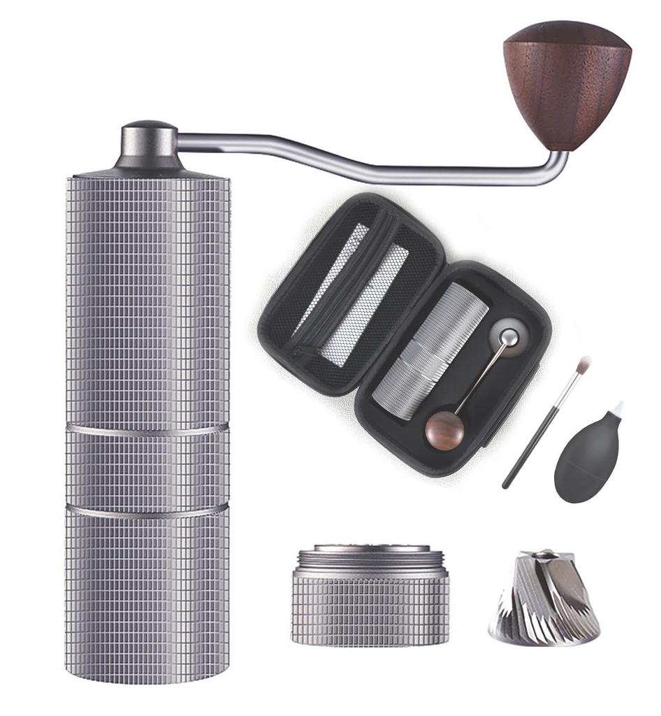 Ручная кофемолка One Bean Mugen C3, Съемная шестигранная ступка из нержавеющей стали, которую легко чистить, Цельнометаллическая кофемолка, Ручное управление,