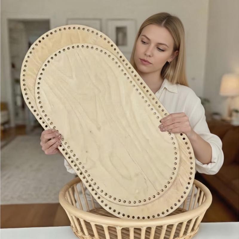 Большой 58x30 см Деревянный пол для детской люльки Корзины Моисея деревянное дно Овальное основание Сделай сам детской корзины для новорожденного Вязаная крючком