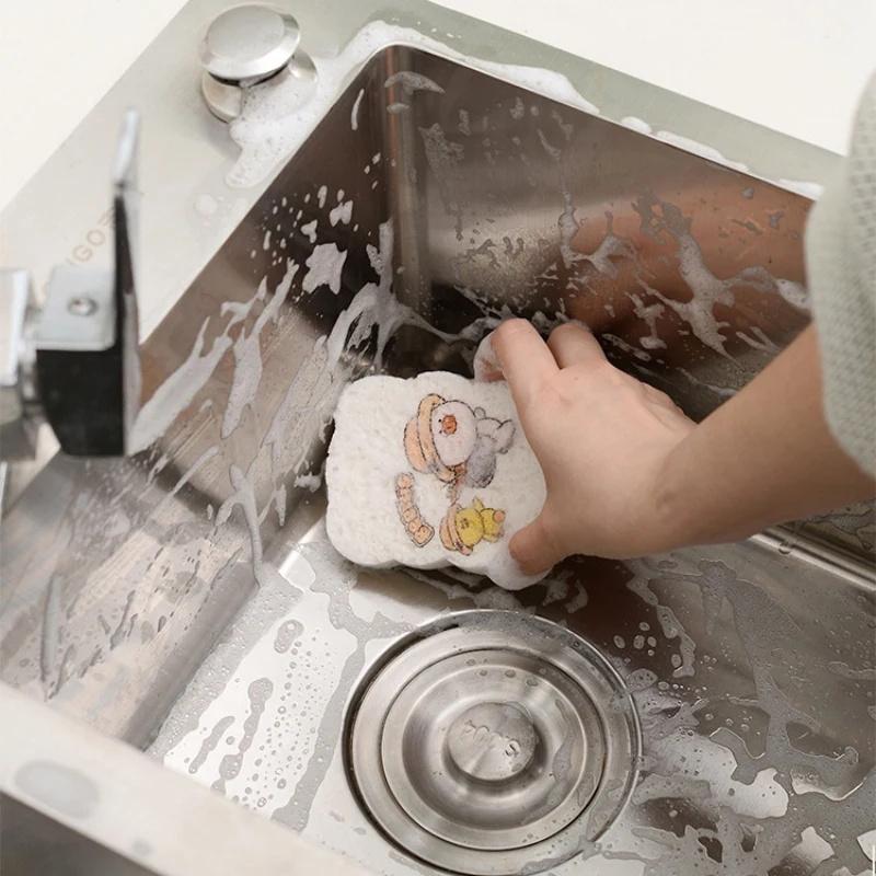 Посудомоечная Немасляная Кухонная Губка Абсорбирующая Большая Салфетка Волшебная Щетка для Кастрюль Инструмент для Уборки Кухни