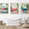Modern Toilet Sexy Woman Canvas Prints Bathroom Pictures Posters Botanical Tropical Wall Art Painting Decor for Home Decoration