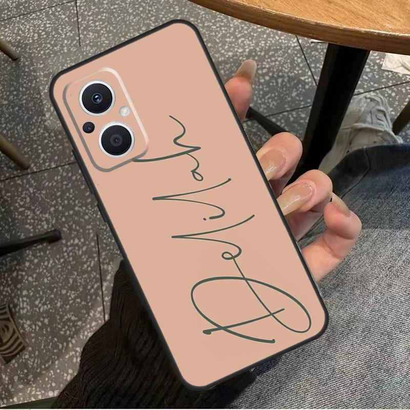 Sage Green Personalized Name Case For OPPO Reno 7 8 10 Pro 8T 2Z 4Z 5Z 6 Lite OPPO Find X6 Pro X2 X5 Lite X3 Neo Cover