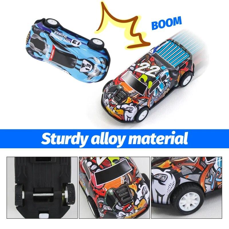 30pcs Collector's Edition Alloy Return Racing Car with Map and Barrier Storage Box Iron Return Racing Car