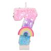 Rainbow Numbers Birthday Candles Cake Party Decoration Birthday Handmade Candles 0-9