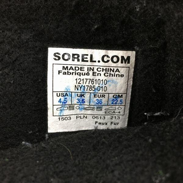 Sorel Премиальные зимние ботинки с подкладкой Размер 4.5 21.5 Черный(ИСПОЛЬЗОВАЛ)