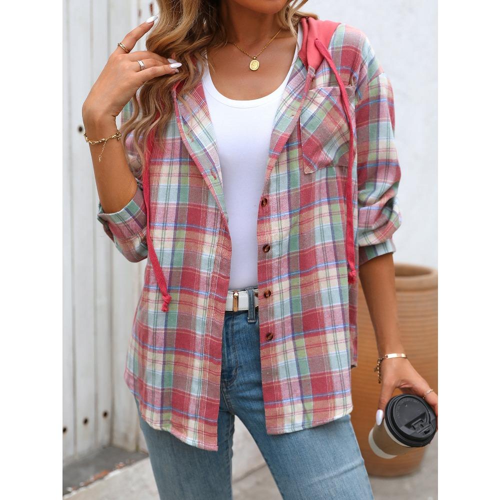 Новая осенне-зимняя повседневная модная свободная клетчатая рубашка