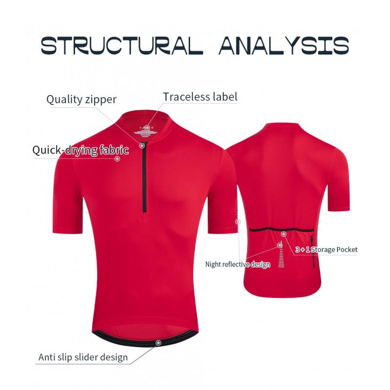 Mens Quick-Dry Cycling Jersey Short Sleeve T-Shirt Road Bike Riding Outdoor Sports Breathable Athletic Top
