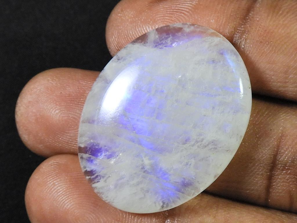 Natural Rainow Moonstone Fire Crystal Oval Cabochon Loose Gemstone 26X33X6MM SK-903