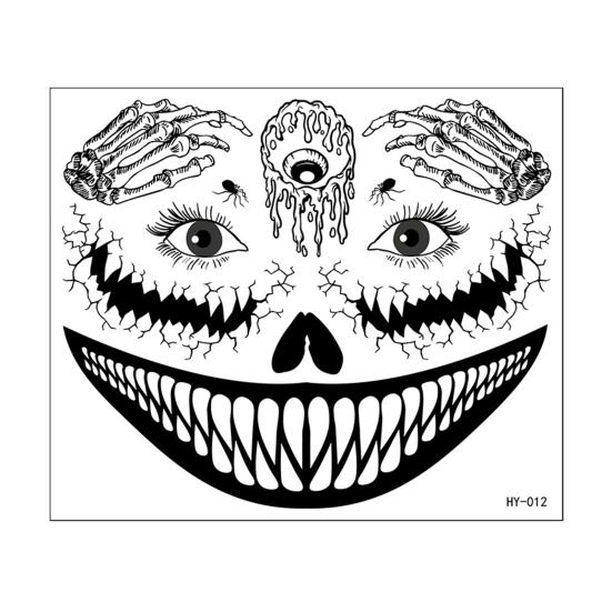 Наклейка на лицо с татуировками на Хэллоуин, светящаяся в темноте 3D-набор для макияжа ведьмы-зомби, водонепроницаемые съемные временные наклейки для татуировки ко Дню мертвых
