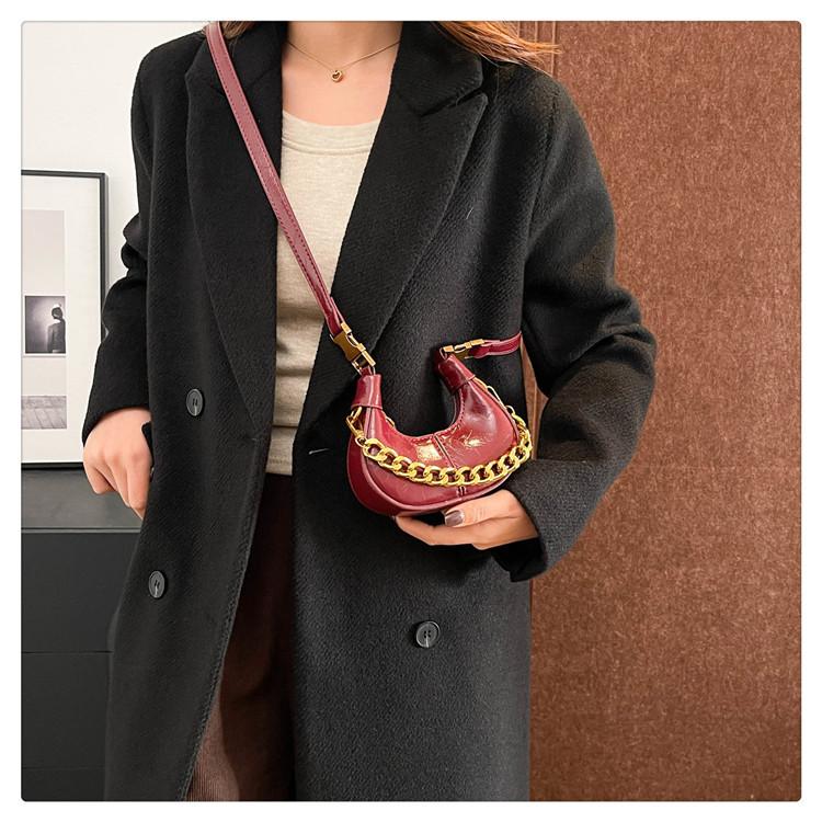 Новая мини-сумка в форме полумесяца на осень и зиму, ретро-масляный шарм!