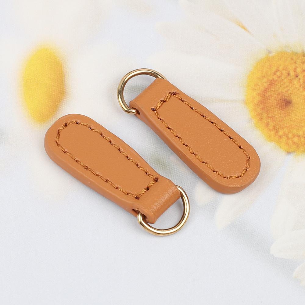 5pcs Genuine Leather Zipper Zip Puller Head for Backpack Zipper Buckle Pendant Pull Tab DIY Sewing Clothing Bag Accessories