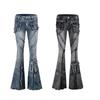 VIONA Autumn Winter Women's Denim Pants Dark Academia Cargo Jean Flared Bell Bottom Designer Kpop Japanese Y2k 2000s Goblin Core