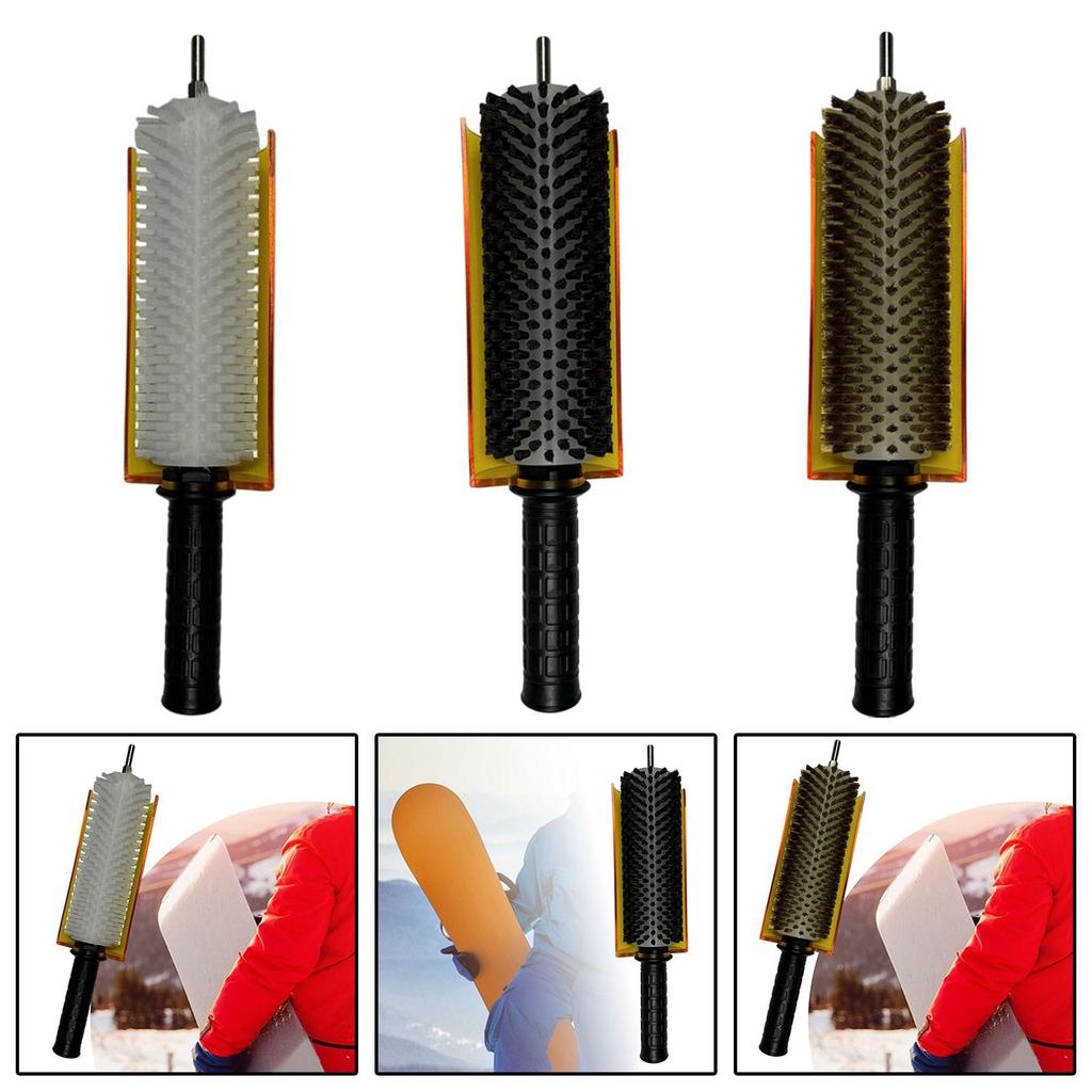Щетка для лыж с ручкой-осью и комплектом чехлов Роликовая щетка Щетка для нанесения воска для сноуборда Щетка для нанесения воска на лыжную доску Инструмент для обслуживания лыж