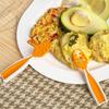 2Pcs Babies Food Training Spoons Set for 6+ Months Attractive Colors Portable Safe TPE Self Feeding Utensils for BLW Toddler Learning Tableware