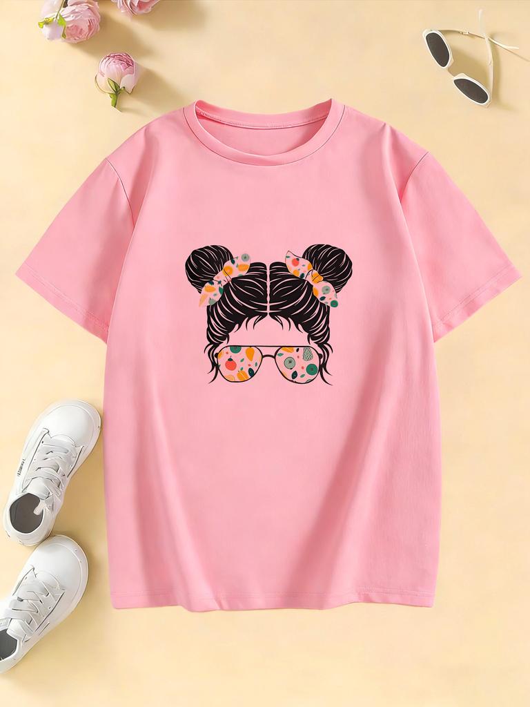 Fashion Girl Design Graphic Y2k T Shirts Manga Kids Childrens Tshirt Girls Summer Spring Casual Short Sleeve Top Tee Shirt