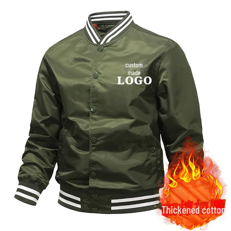 Стеганая бейсбольная летная куртка унисекс для весны, осени и зимы с индивидуальным логотипом и дизайном рабочей одежды команды.