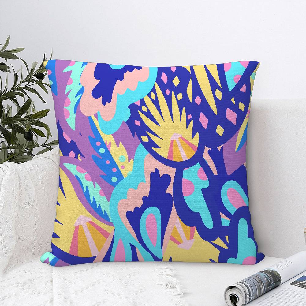 Home Decor Colorful Abstract Pattern Digital Print Pillows Pattern Cushion Cover Suitable for Sofa Bedroom Car Pillow Cover