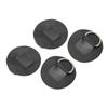 4PCS D Ring Patch PVC Stainless Steel Surfboard Single Layer Round Shape D Ring Pad for Inflatable Boat Kayak Canoe Black