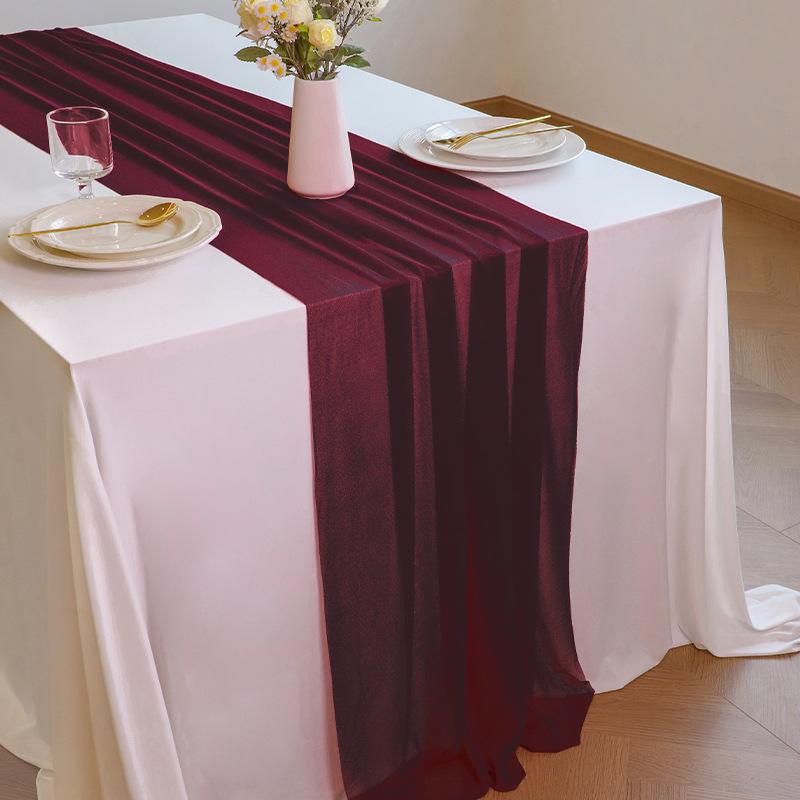 1/5 Упаковка Шифоновый Скатерть-Дорожка Пасха Весна Бохо Рустик 75x300см Свадебный Центральный Декор Дорожка Прозрачный Декор для Девичника Дня Рождения