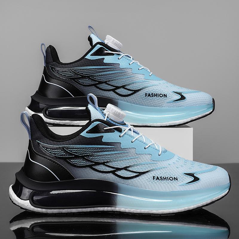 Men's Fashion Casual Sports Shoes Breathable Wear-resistant Mesh Cloth Shock Absorbent Springback Running Shoes Sneaker