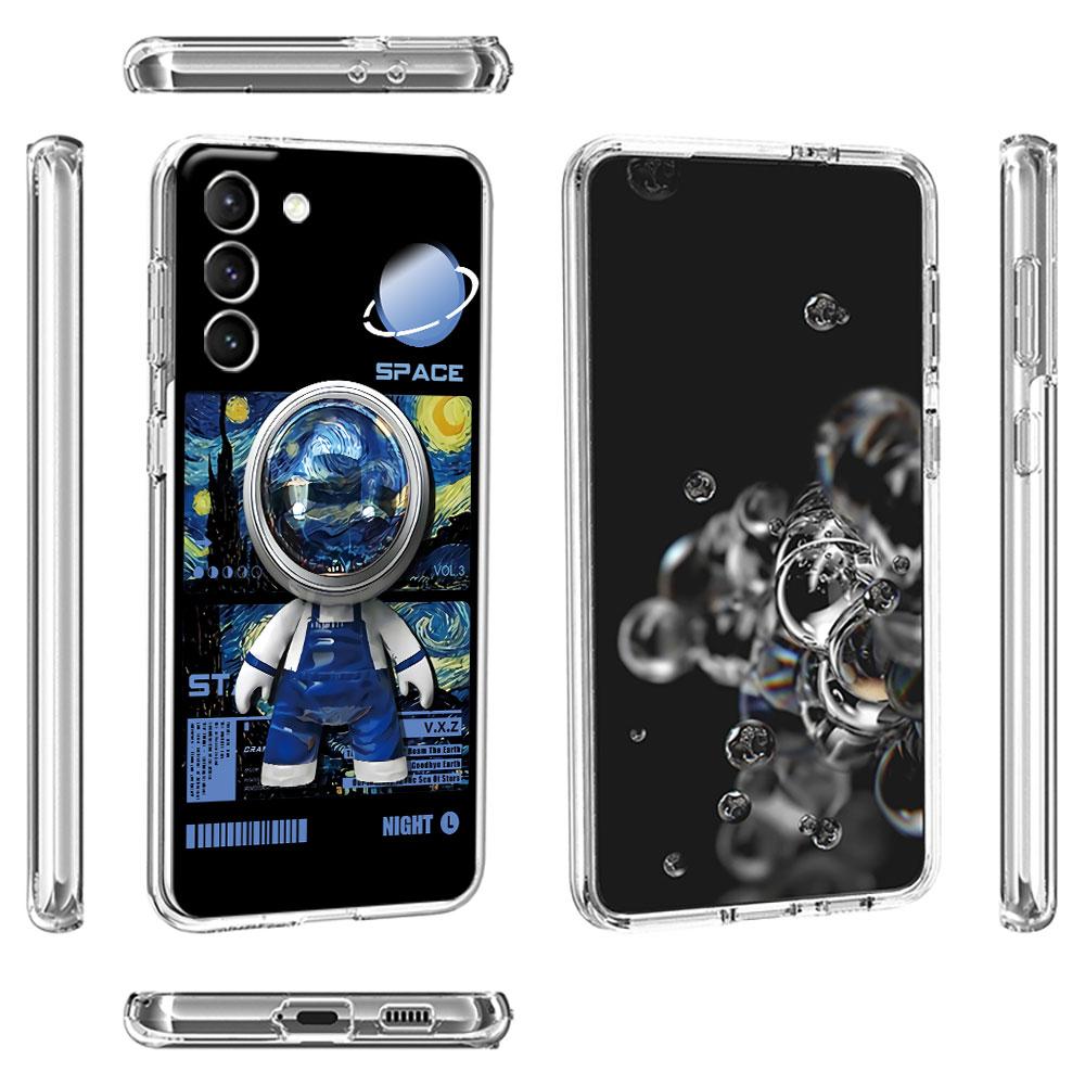 Милый чехол с прозрачным ремешком на руку в виде астронавта для Samsung Galaxy S22 S20 FE S21 S10 S9 Plus Note 20 Ultra 10 Lite