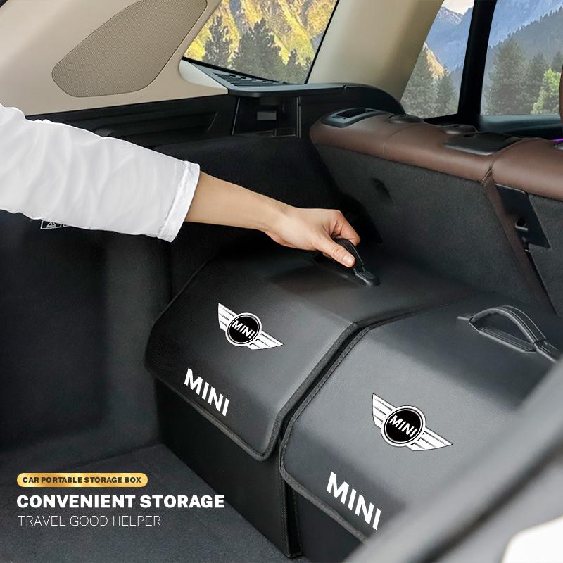 Car Emblem Storage Box Foldable Auto Trunk Organizer Bag For MINI WORKS One Cooper JCW R60 R59 R58 R57 R56 R55 R53 R52 F55 F56.